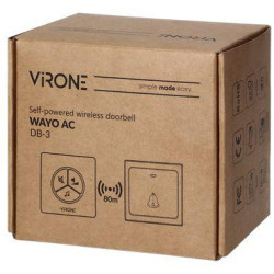 Dzwonek bezprzewodowy VIRONE DB-3 bezbateryjny przycisk,learning system,80m