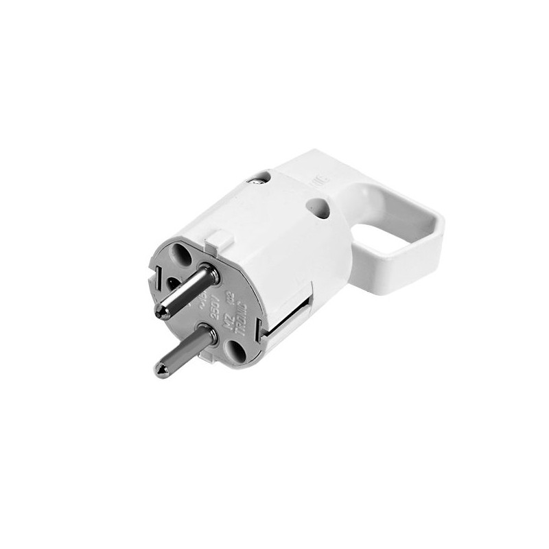 Wtyczka 325-01 z uchem, z uziemieniem "uni-schuko" 16A 250V IP20 BIAŁA VIPLAST 325-01