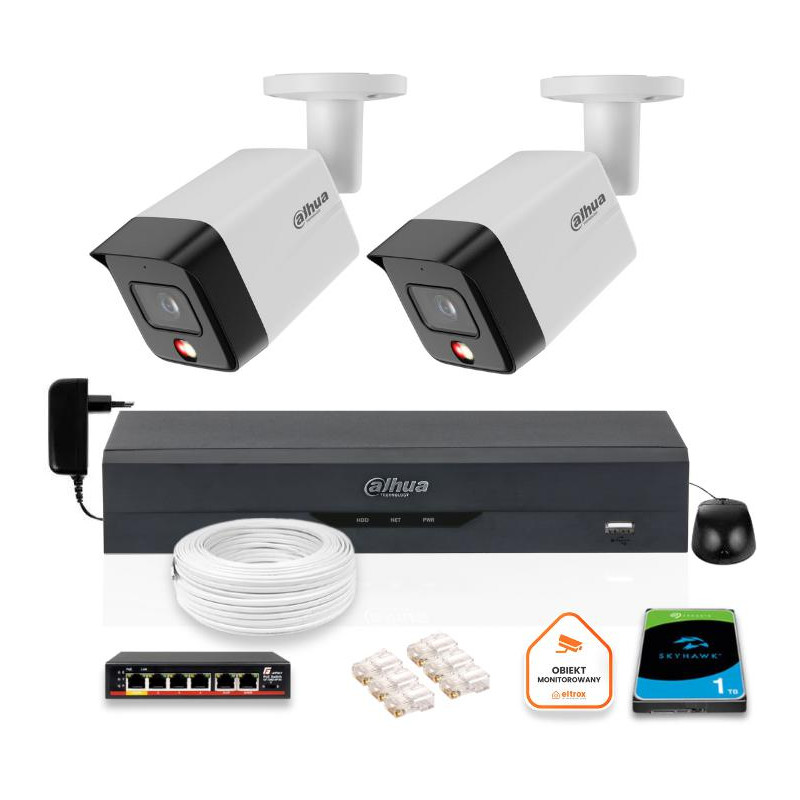 ZESTAW 2 Kamery IP Dahua 6mpx IPC-HFW1639TC-A-IL-0280B-S6 + DYSK 1TB