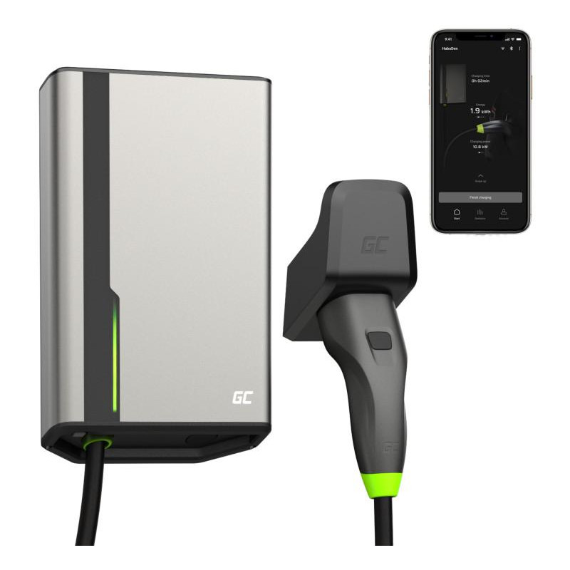 ŁADOWARKA EV Wallbox Green Cell HabuDen EVGC021A2275 22kW TYPE 2 7,5M GC App BT Wi-Fi