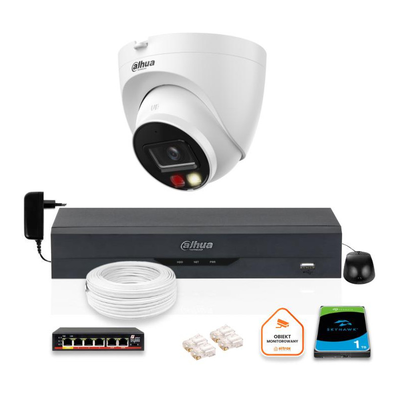 ZESTAW Kamera IP Dahua 8mpx IPC-HDW1839T-A-IL-0280B-S6 + DYSK 1TB