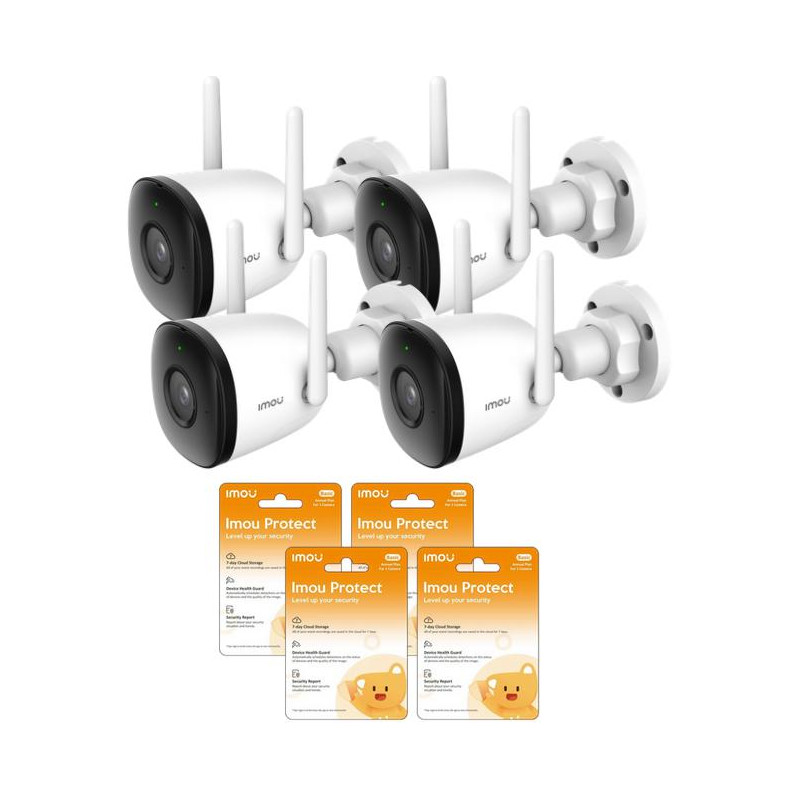 Zestaw 4 kamer IP Imou Bullet 2C 4MP IPC-F42P i 4 chmur Imou Protect