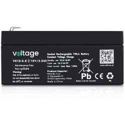 Akumulator AGM Voltage 12V 3,5Ah VE12-3.5 (Żywotność 6-9 lat)