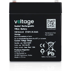 Akumulator AGM Voltage 12V 5Ah VE12-5.0 (Żywotność 6-9 lat)